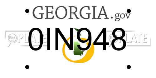 0IN948 Georgia License Plate