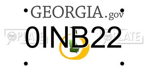 0INB22 Georgia License Plate