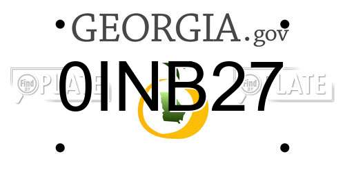 0INB27 Georgia License Plate