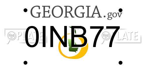 0INB77 Georgia License Plate