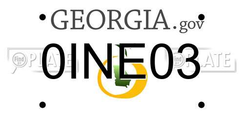 0INE03 Georgia License Plate