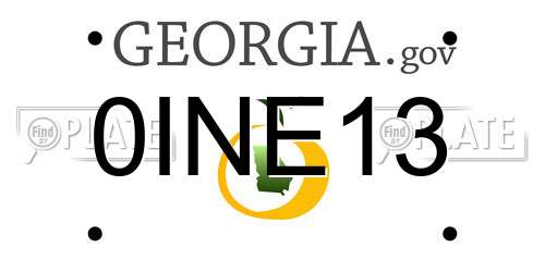 0INE13 Georgia License Plate