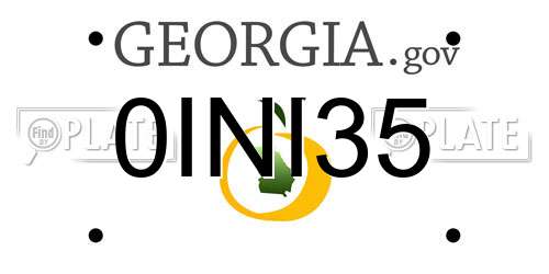 0INI35 Georgia License Plate