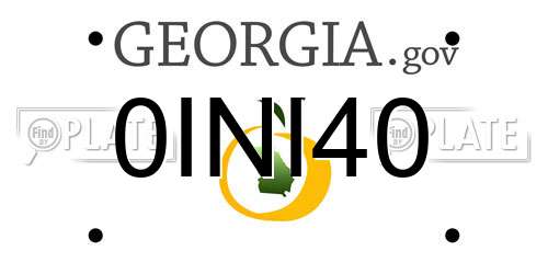 0INI40 Georgia License Plate