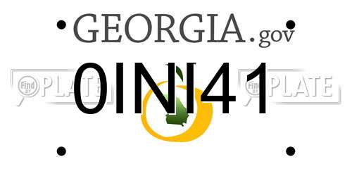 0INI41 Georgia License Plate