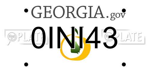 0INI43 Georgia License Plate