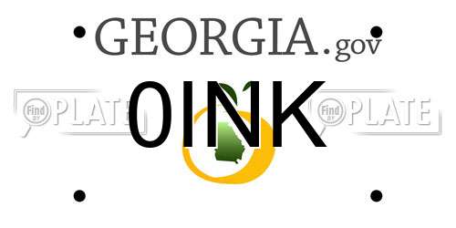 0INK Georgia License Plate