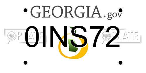 0INS72 Georgia License Plate