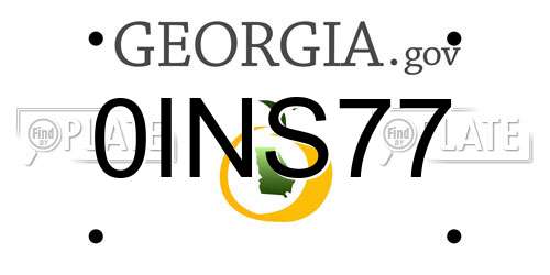 0INS77 Georgia License Plate