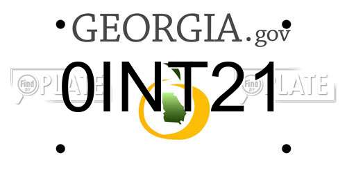 0INT21 Georgia License Plate
