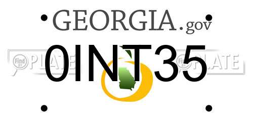 0INT35 Georgia License Plate
