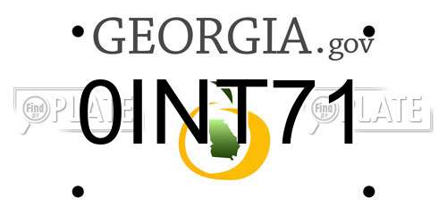 0INT71 Georgia License Plate
