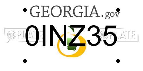 0INZ35 Georgia License Plate