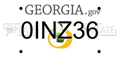 0INZ36 Georgia License Plate
