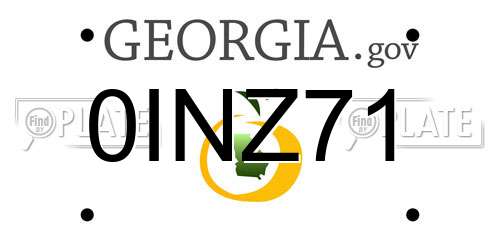 0INZ71 Georgia License Plate