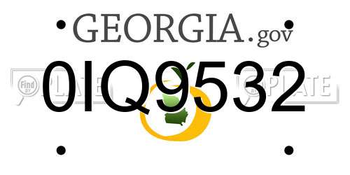 0IQ9532 Georgia License Plate
