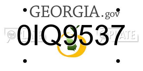 0IQ9537 Georgia License Plate