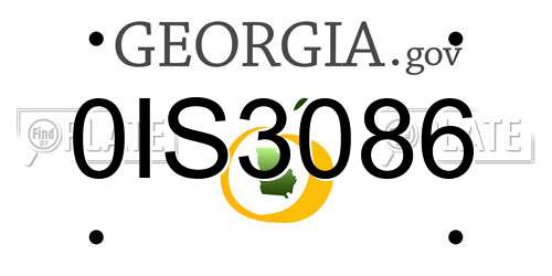 0IS3086 Georgia License Plate