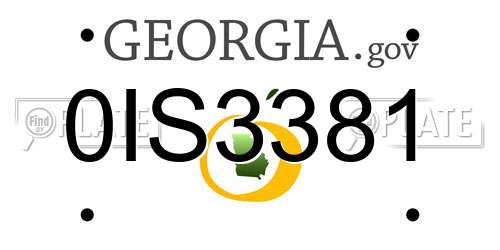 0IS3381 Georgia License Plate