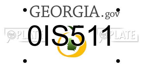 0IS511 Georgia License Plate