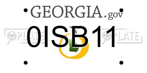 0ISB11 Georgia License Plate