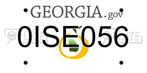 0ISE056 Georgia License Plate