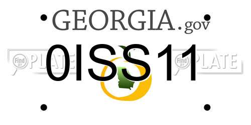 0ISS11 Georgia License Plate