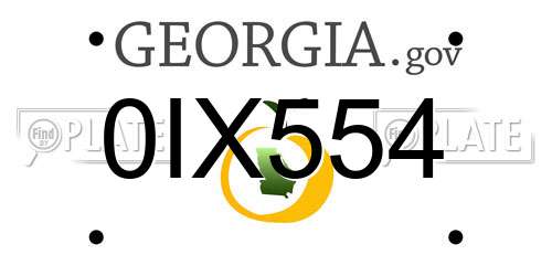 0IX554 Georgia License Plate