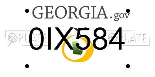 0IX584 Georgia License Plate