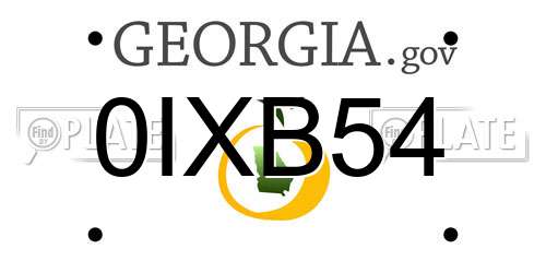 0IXB54 Georgia License Plate