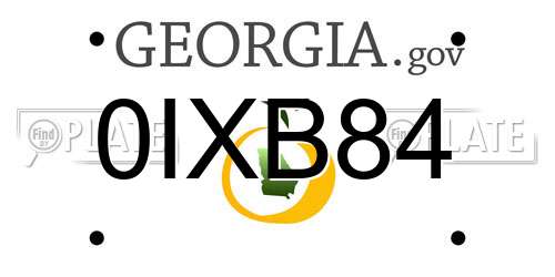 0IXB84 Georgia License Plate