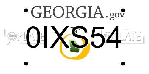 0IXS54 Georgia License Plate