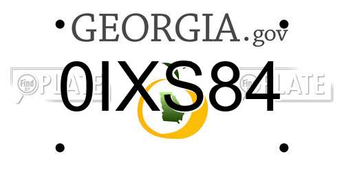 0IXS84 Georgia License Plate