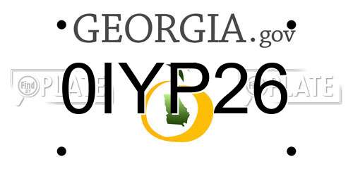 0IYP26 Georgia License Plate