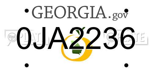 0JA2236 Georgia License Plate