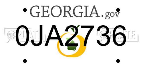 0JA2736 Georgia License Plate