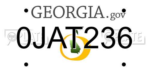 0JAT236 Georgia License Plate