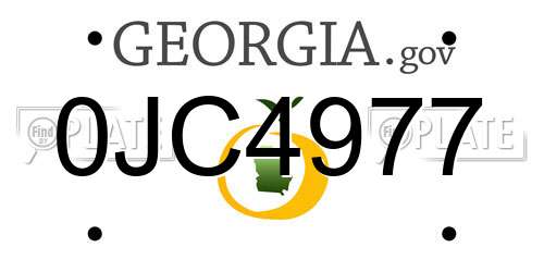 0JC4977 Georgia License Plate