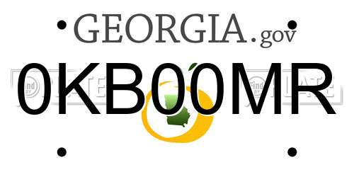0KB00MR Georgia License Plate