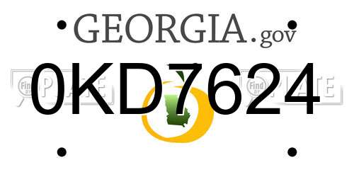 0KD7624 Georgia License Plate