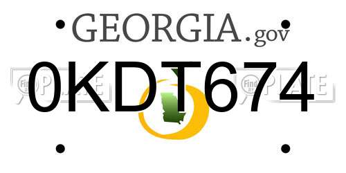 0KDT674 Georgia License Plate