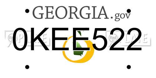 0KEE522 Georgia License Plate