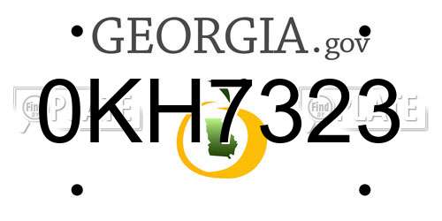 0KH7323 Georgia License Plate