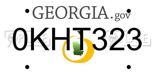 0KHT323 Georgia License Plate