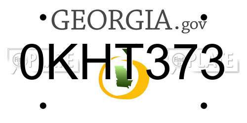 0KHT373 Georgia License Plate