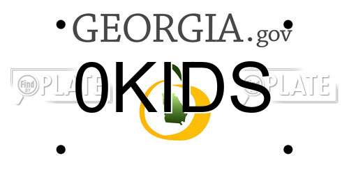 0KIDS Georgia License Plate