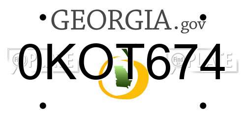 0KOT674 Georgia License Plate