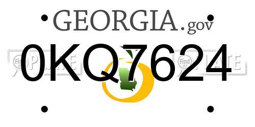 0KQ7624 Georgia License Plate