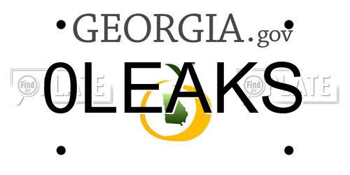 0LEAKS Georgia License Plate