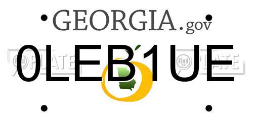 0LEB1UE Georgia License Plate